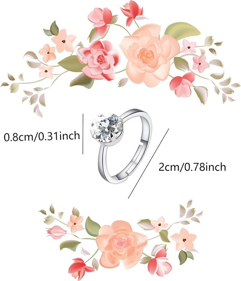NEWITIN 120 Pieces Fake Rings Diamond Engagement Rings Silver Ring for Bridal Shower Party Game Wedding Table Decorations - Image 2